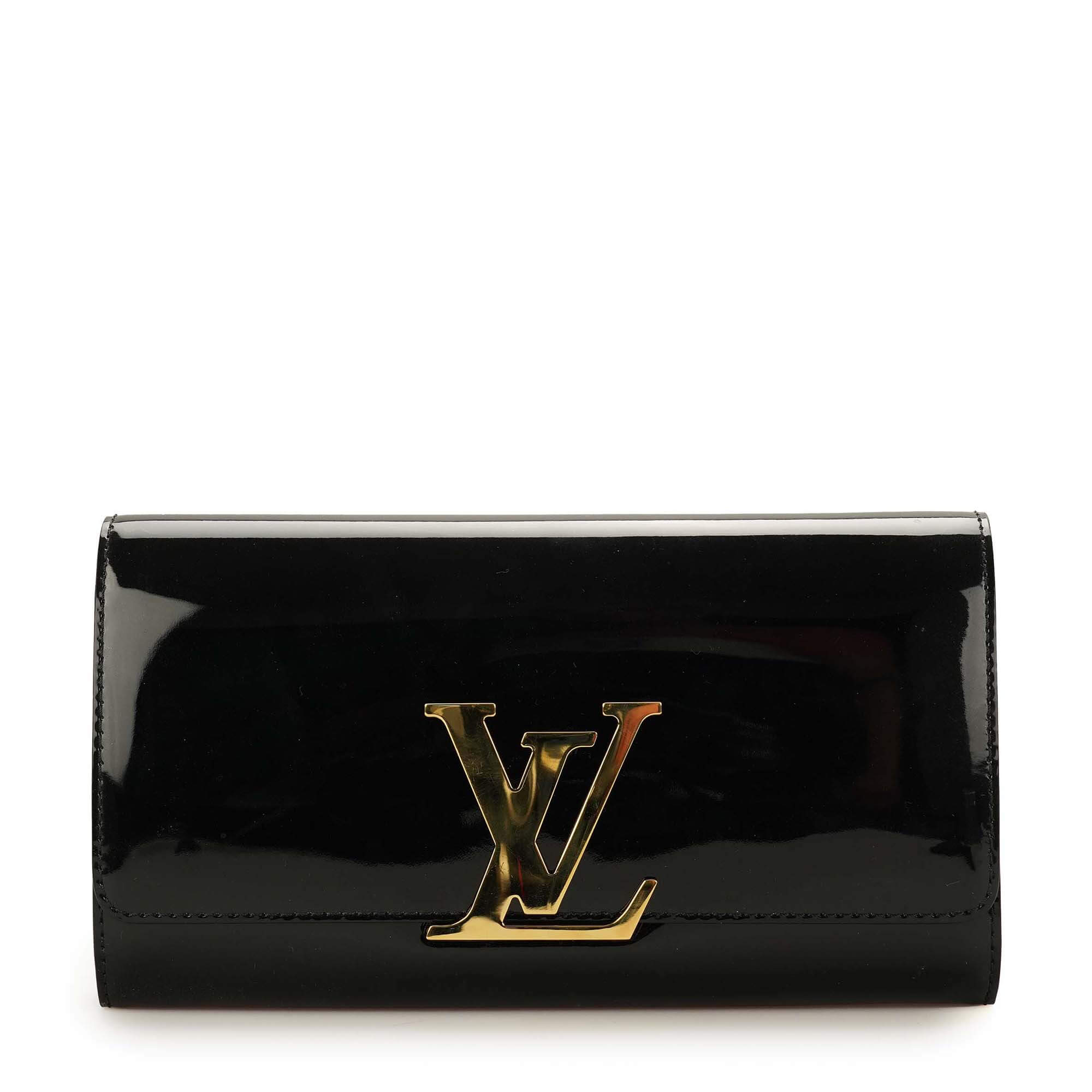 Louis Vuitton - Black Vernis Leather Louise Clutch